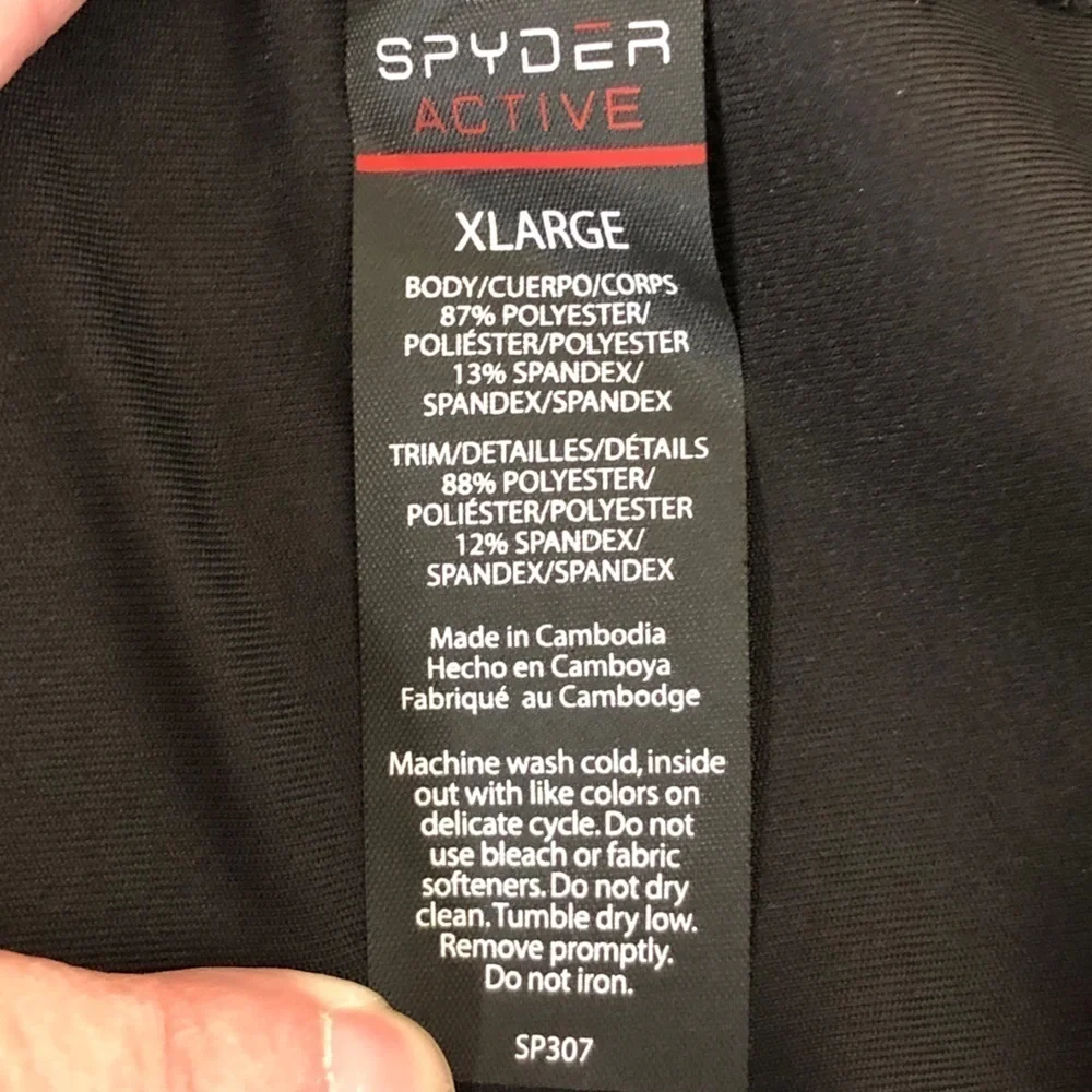 NWT SPYDER ACTIVE Style# SP309 Black Moisture Wicking Racerback Tank Top Size XL - Picture 4 of 7